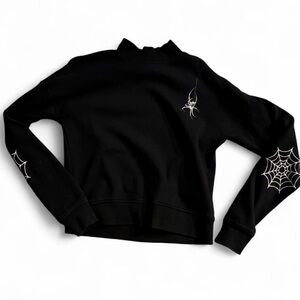 Chic Black Spider Web Women's Sweatshirt